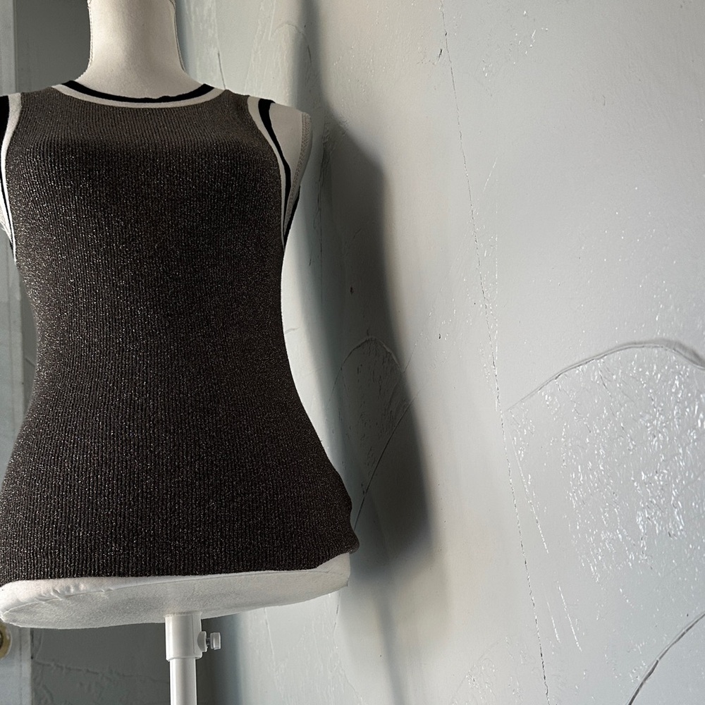 Moth by anthropology gray and White Ribbed Tank Top - Picture 9 of 14